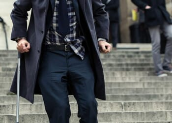 Ian Griffin outside court in Paris before he was convicted and sentenced to 20 years in jail