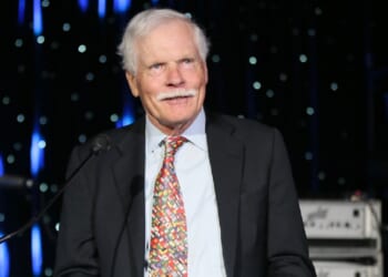 CNN founder and former media mogul Ted Turner is pictured in a 2016 file photo speaking at an event in his honor by UNICEF, the United Nations Children's Fund.