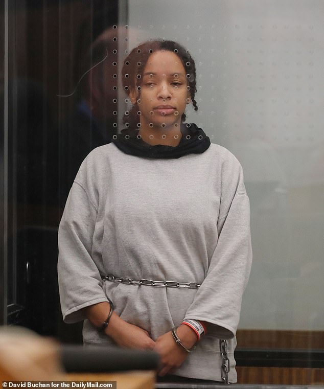 The married escort (pictured in court on March 26, 2025), who used the name Asshley SinCal, then dialed 911 for help, but Dale died at the hospital the next day from asphyxiation