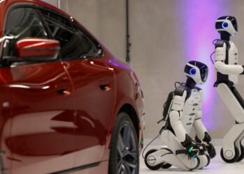 The AEON humanoid robot is presented by BMW at an event in Munich, Bavaria, southern Germany, on Feb. 27, 2026.
