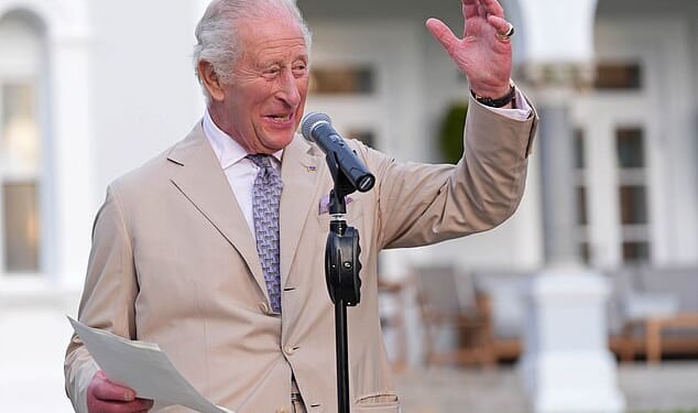 King Charles told a garden party at Bermuda's Government House in Friday evening he was 'terribly sorry it has taken so long' for the island to receive a reigning monarch