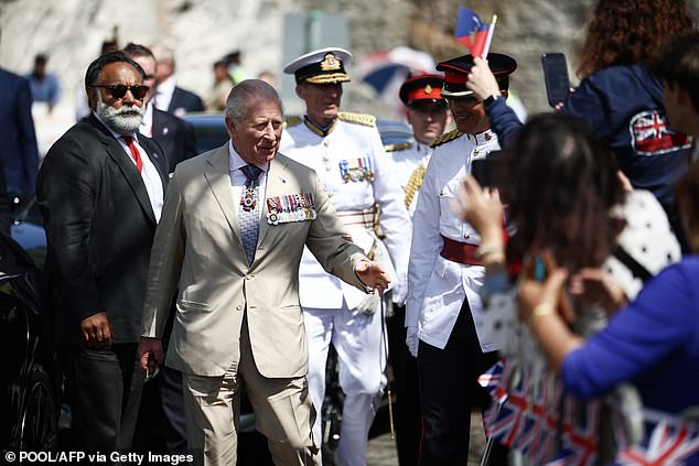 On Friday the King arrived for a ceremonial welcome at King's Square in St George's, Bermuda