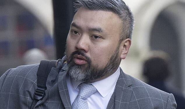 Peter Wai arriving at the Old Bailey, where has been found guilty of running a Chinese 'state intelligence service' on British soil while working as a UK Border Force officer