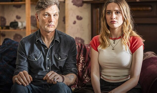 Actor David Morrissey (left), pictured with Aimee Lou Wood (right) has revealed how crippling social anxiety drove him to alcoholism, but that a desperate late-night call to a friend in AA saved his life