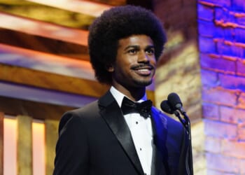 Justin J. Pearson speaks onstage for the 22nd Annual Americana Honors & Awards at Ryman Auditorium on Sept. 20, 2023, in Nashville, Tennessee.