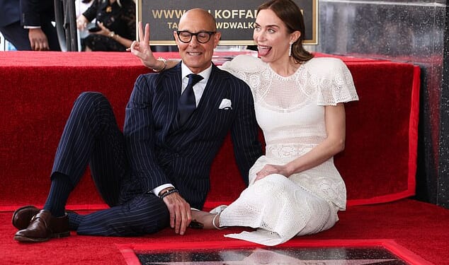 Emily Blunt and Stanley Tucci have been honoured with stars on the Hollywood Walk of Fame as they were cheered on by their famous spouses