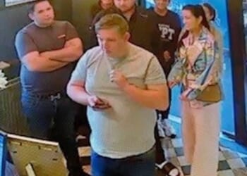 CCTV of a group of people Northamptonshire Police wish to speak to following a theft at a Miller & Carter restaurant in Kettering on April 6