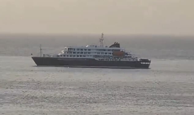 According to several online ship–tracking sites, the ship has been stuck off the port of Praia, the capital of Cape Verde for at least 24 hours