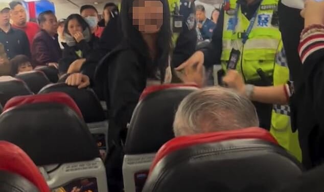 A woman, who claimed to be a flight attendant, started screaming on the plane