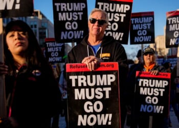 Protesters gather near the White House on Nov. 24 to rally against President Donald Trump.