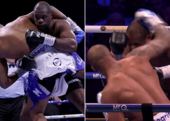 Fabio Wardley knocks Daniel Dubois down in just TEN SECONDS before DDD rugby tackles rival in wild first round