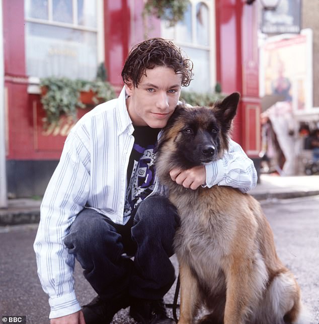 But Ted is not the first four-legged friend fans have loved and lost over the years, from After Life's Brandy to EastEnders icon Wellard (pictured with Dean Gaffney on BBC soap 1998)