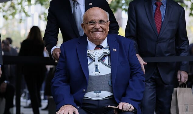 Rudy Giuliani at the 9/11 memorial in September 2025