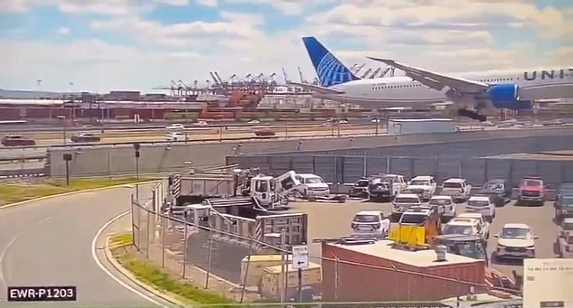 New video from the ordeal showed the passenger plane coming within inches of total disaster as it clipped the objects during its final descent