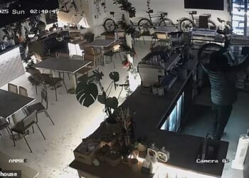 The Clubhouse café in Putney, south London, has suffered more than ten thefts in the space of a few months (A thief is seen snatching a bike from the business on November 30)