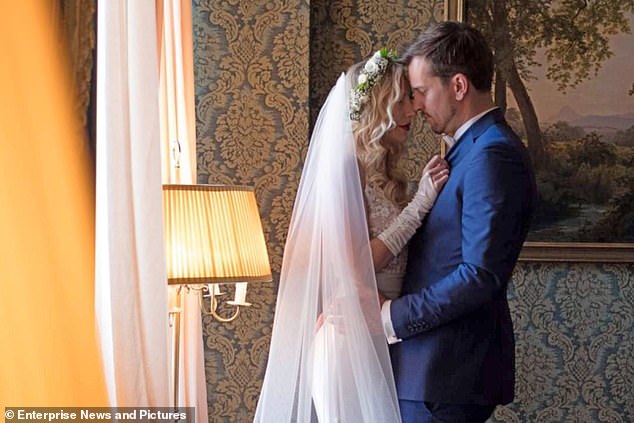 Kristina and Rieben on their wedding day in 2017