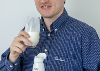 Luke Chafer drank one glass of kefir milk each day for a month, with astonishing results