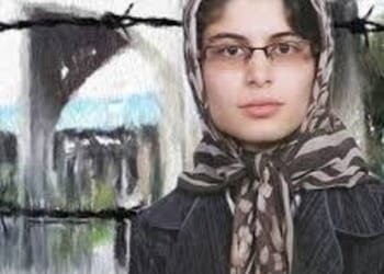 Madadzadeh was 21 years old when she was arrested in Tehran in 2009 and sentenced to five years in prison for opposing the regime (Pictured: Madadzadeh in a photo taken during her  imprisonment)