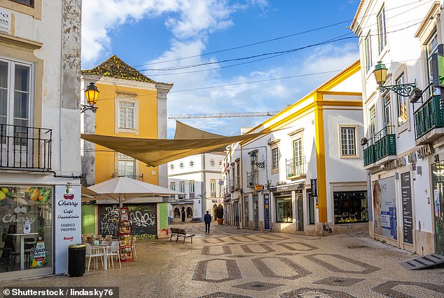 A quiet and colourful street in Faro's Old Town
