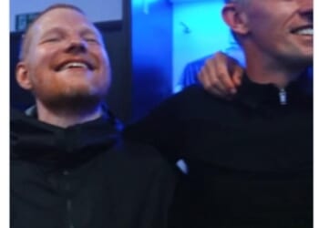 Ed Sheeran and Ipswich manager Kieran McKenna in full voice after they seal promotion