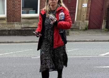 Cait O'Halloran arriving at Warrington Magistrates' Court where she entered a guilty plea