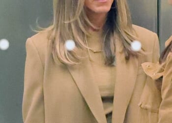 Jennifer Aniston was spotted filming season five of Apple TV+ series The Morning Show on Thursday