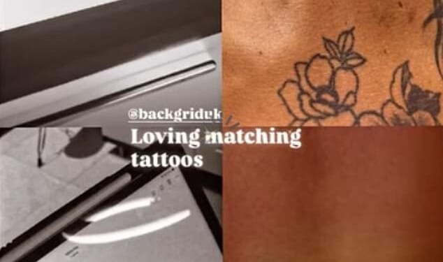 Katie Price showed off her new 'owned by Lee' tattoo on her rib cage as she got another matching inking with husband Lee Andrews on Saturday