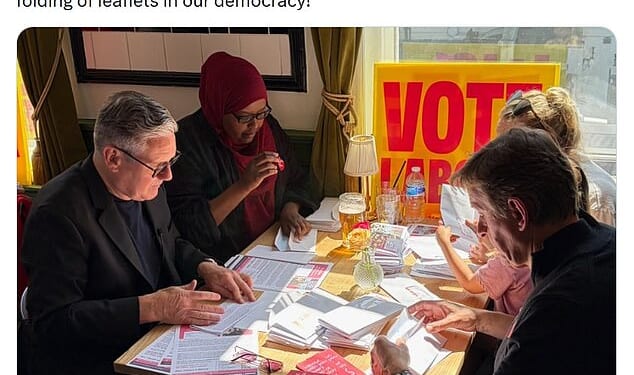 Keir Starmer's last-minute campaigning efforts appear not to have won over crucial swing voters
