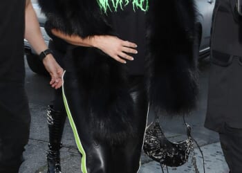 Kim Kardashian, 45, proudly supported her daughter North at her album release pop-up event in Los Angeles on Saturday