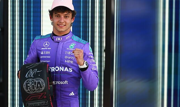 Mercedes star Kimi Antonelli secured pole position for Sunday's Miami Grand Prix