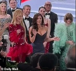 At one point, Sanchez raised her hands to start clapping along to the beat