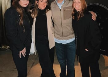 Jessica Kraus (right) with Donald Trump Jr and his then-fiancée Kimberly Guilfoyle (left) and Kraus' photographer Denise Bovee
