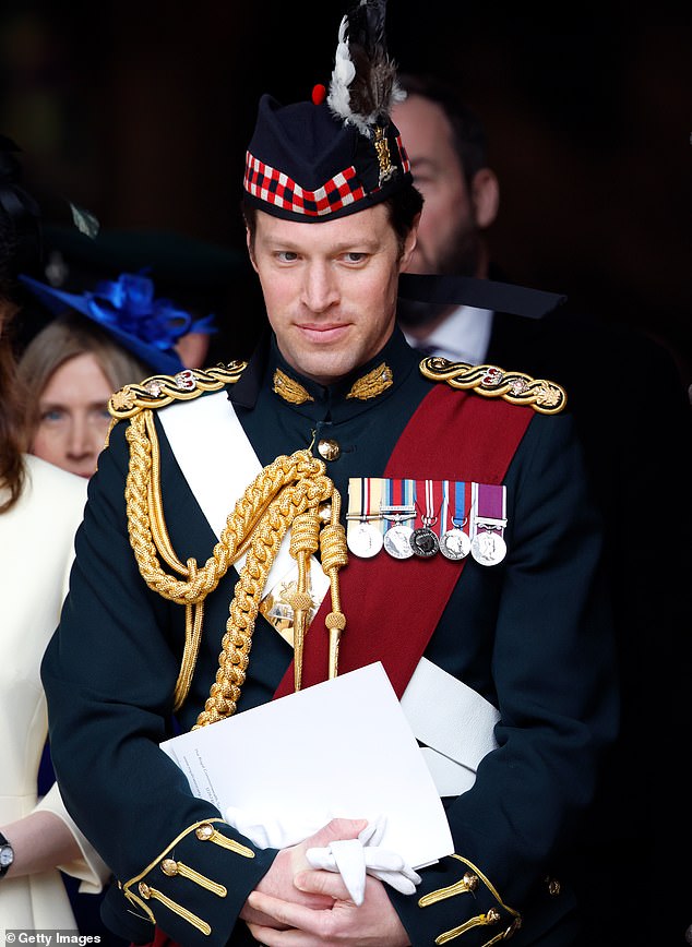 Thompson, who now serves as King Charles's aide, first entered the limelight in 2022 for his role in royal public events following the late Queen's death - and gained the nickname of the 'hot equerry' after videos of him went viral online