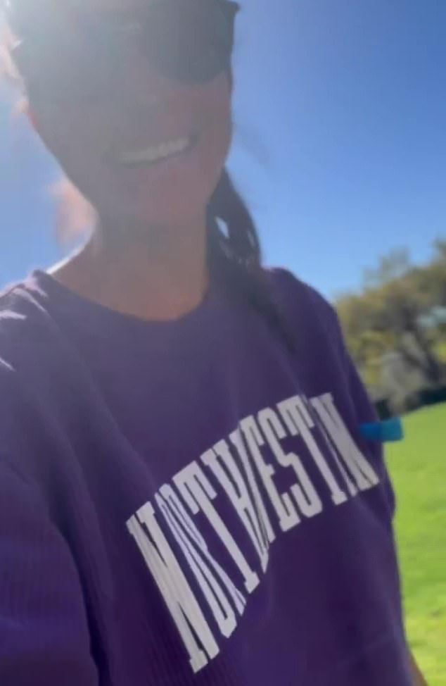 Meghan is proud to be a Northwestern graduate, recently wearing a sweatshirt on social media