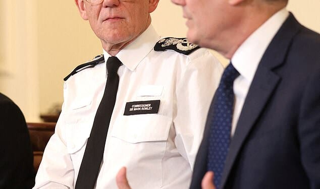 Sir Mark Rowley said on Friday British Jews are experiencing their greatest ever threat, with anti-Semitism becoming increasingly prevalent in a social media-driven age Pictured: Sir Rowley and Sir Keir attended a meeting of criminal justice agencies following the Golders Green attack