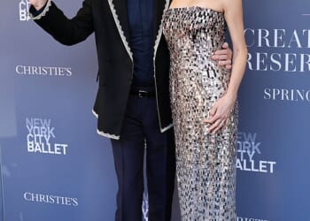 Mick Jagger put on a jovial display as he joined his stunning fiancée Melanie Hamrick at NYC Ballet's Spring Fashion Gala on Thursday night