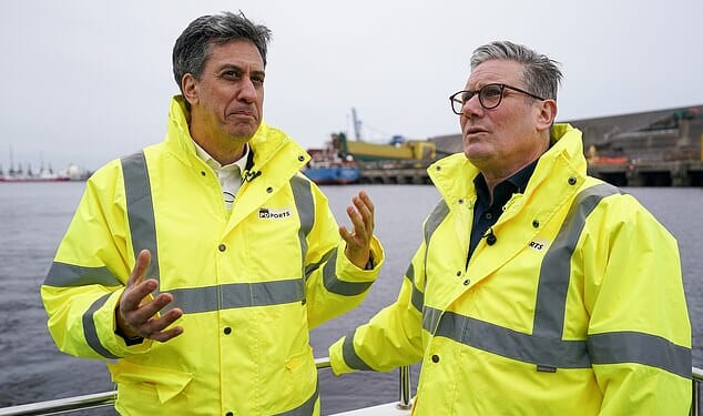 Energy Secretary Ed Miliband (left) has been widely blamed for crushing North Sea investment with his Net Zero drive