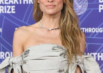 Olivia Wilde has responded to a viral red carpet video that prompted trolls to compare her to Gollum from The Lord of the Rings; pictured on April 18