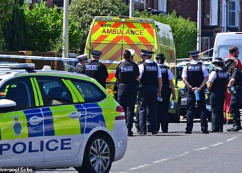 Emergency services responding to the stabbing of young girls in Southport during July 2024