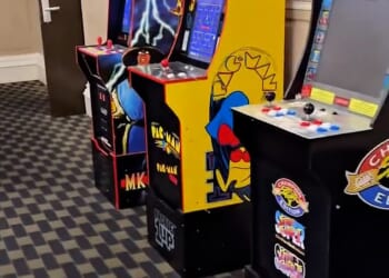 A video taken inside Birmingham's Rowton Hotel shows migrants have been treated to an arcade-style gaming room