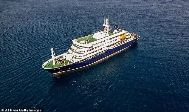A British man was taken to intensive care after the virus spread onboard the MV Hondius (pictured), travelling from Ushuaia in Argentina to Cape Verde in Africa