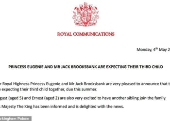Buckingham Palace announces today that Princess Eugenie is pregnant with her third child - coupled with the King's delight - shows that she and her husband Jack remain part of the firm