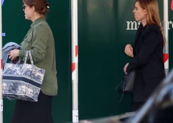 Princesses Eugenie (left) and Beatrice (right) were spotted together after having lunch in London's ritzy Mayfair neighbourhood