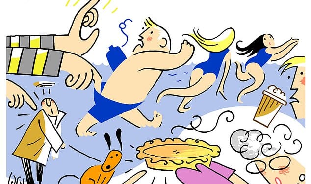 Last year, the Bluetits – a Weymouth swimming club – took to the water to protest about the removal of the rafts. But the Lib Dem council is standing firm, writes Richard Littlejohn