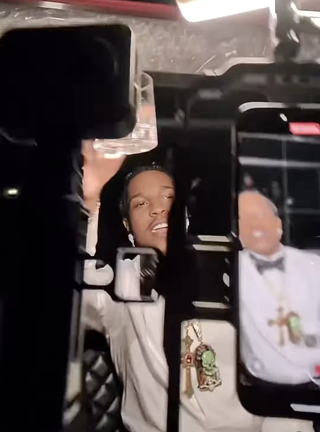 A$AP Rocky raised a glass for a toast in another BTS snippet