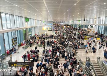 Since the introduction of the new Entry/Exit System across Europe, travellers have been battling long queues and chaos at airports including Malaga (pictured)