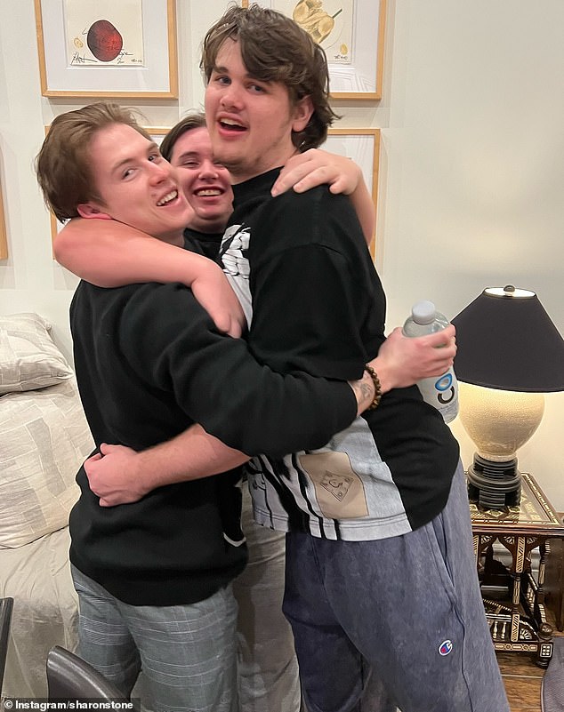 Stone is also mother to three sons - whom she all adopted