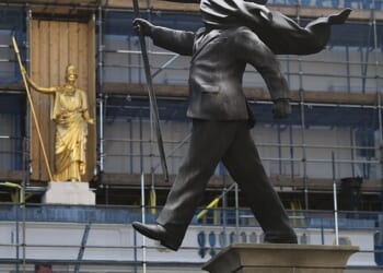 Banksy's latest artwork appeared under the cover of darkness in Pall Mall, central London