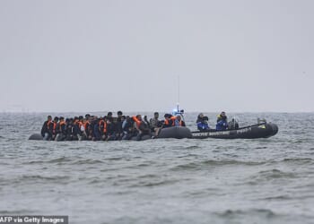 Two women died off the French coast when a small boat carrying over 80 migrants 'ran aground' while trying to reach Britain (file photo)