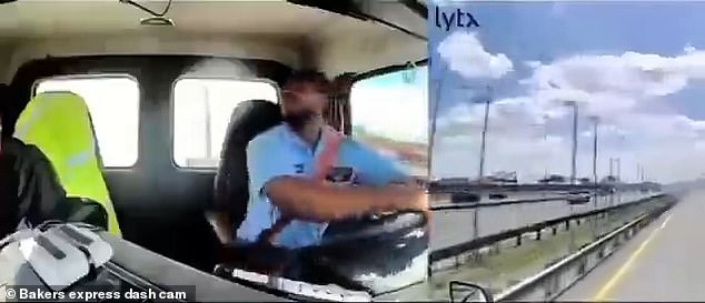 The plane, which was arriving into New Jersey after traveling from Venice, Italy, hit the vehicle on Sunday afternoon